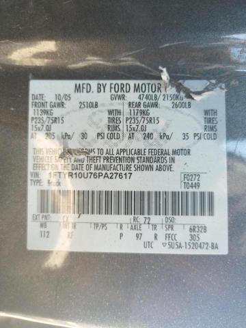 Photo 10 from auction – 2006 FORD RANGER with VIN 1FTYR10U76PA27617