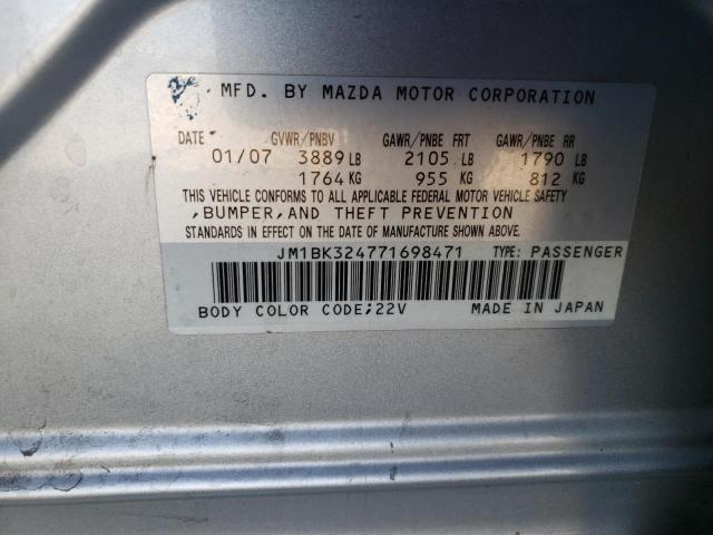 Photo 10 from auction – 2007 MAZDA 3 S with VIN JM1BK324771698471