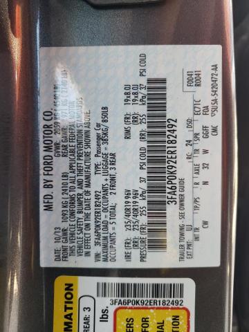 Photo 10 from auction – 2014 FORD FUSION TIT with VIN 3FA6P0K92ER182492