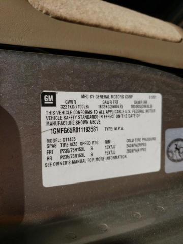 Photo 10 from auction – 2001 CHEVROLET EXPRESS G1 with VIN 1GNFG65R011183581