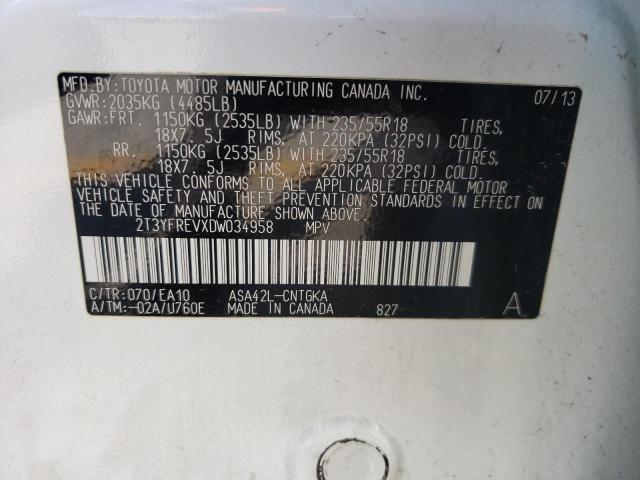 Photo 10 from auction – 2013 TOYOTA RAV4 LIMIT with VIN 2T3YFREVXDW034958