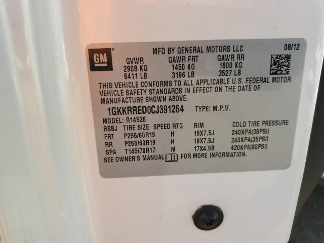Photo 10 from auction – 2012 GMC ACADIA SLT with VIN 1GKKRRED0CJ391264