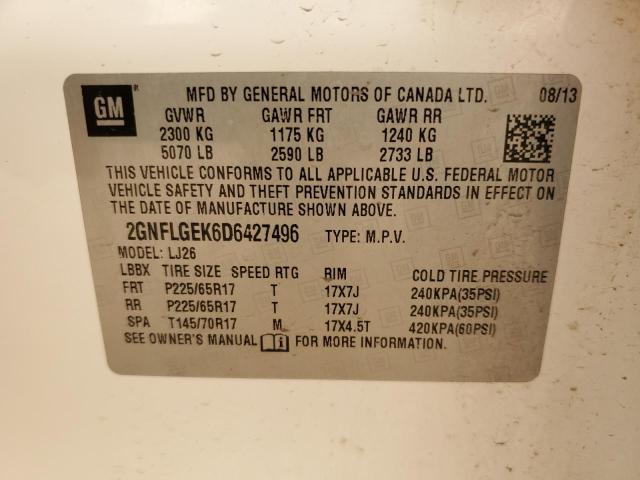 صورة رقم 10 من المزاد - 2013 CHEVROLET EQUINOX LT مع VIN 2GNFLGEK6D6427496