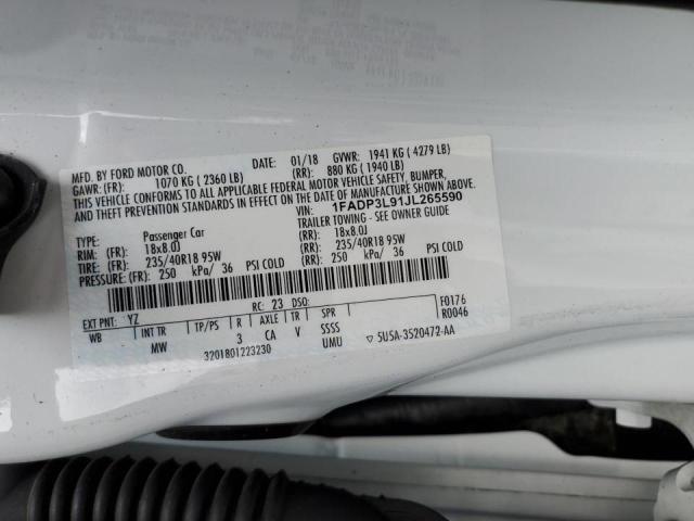 Photo 10 from auction – 2018 FORD FOCUS ST with VIN 1FADP3L91JL265590