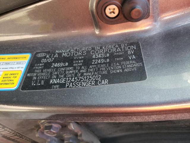Foto 10 de la subasta – 2007 KIA OPTIMA LX con VIN KNAGE124575125012