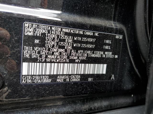 Photo 10 from auction – 2020 TOYOTA RAV4 LE with VIN 2T3F1RFV4LW135416