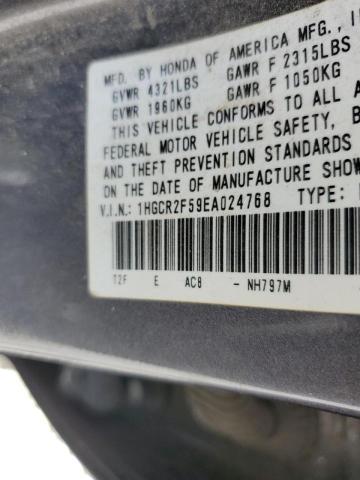 Photo 10 from auction – 2014 HONDA ACCORD SPO with VIN 1HGCR2F59EA024768