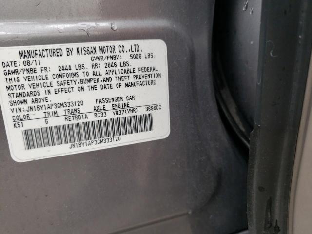 Photo 10 from auction – 2012 INFINITI M37 with VIN JN1BY1AP3CM333120