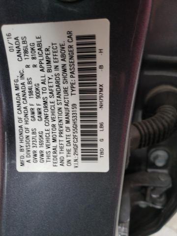 Photo 10 from auction – 2016 HONDA CIVIC LX with VIN 2HGFC2F55GH533159