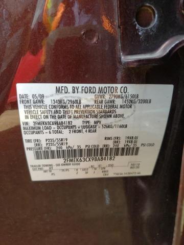 Photo 10 from auction – 2009 FORD FLEX LIMIT with VIN 2FMEK63CX9BA84182