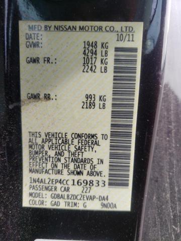 Photo 10 from auction – 2012 NISSAN ALTIMA S with VIN 1N4AL2EP4CC169833