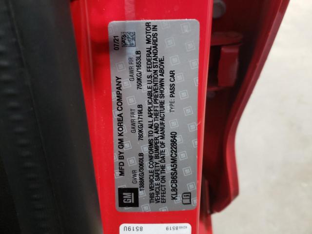 Photo 10 from auction – 2021 CHEVROLET SPARK LS with VIN KL8CB6SA5MC228640
