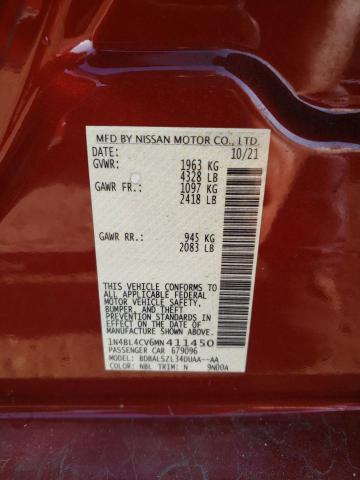 Photo 10 from auction – 2021 NISSAN ALTIMA SR with VIN 1N4BL4CV6MN411450