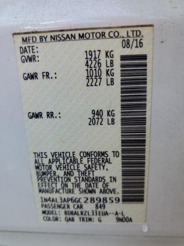 Photo 10 from auction – 2016 NISSAN ALTIMA 2.5 with VIN 1N4AL3AP6GC289859