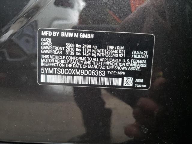 Photo 10 from auction – 2021 BMW X3 M COMPE with VIN 5YMTS0C0XM9D06363