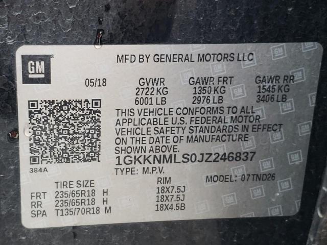 Photo 10 from auction – 2018 GMC ACADIA SLT with VIN 1GKKNMLS0JZ246837