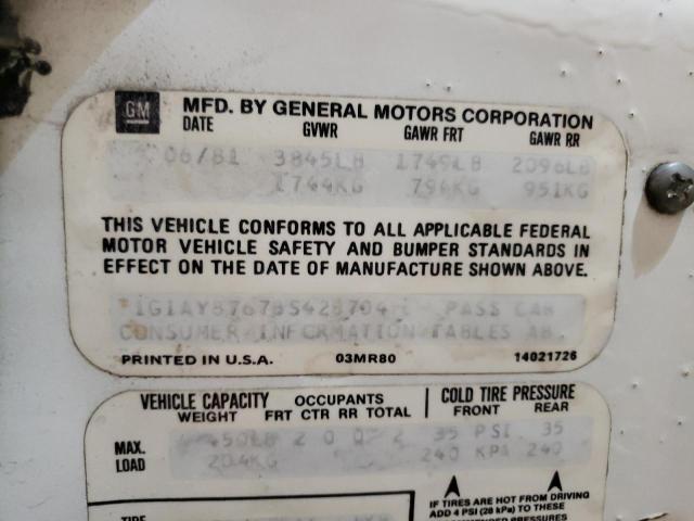 Photo 10 from auction – 1981 CHEVROLET CORVETTE with VIN 1G1AY8767BS428704