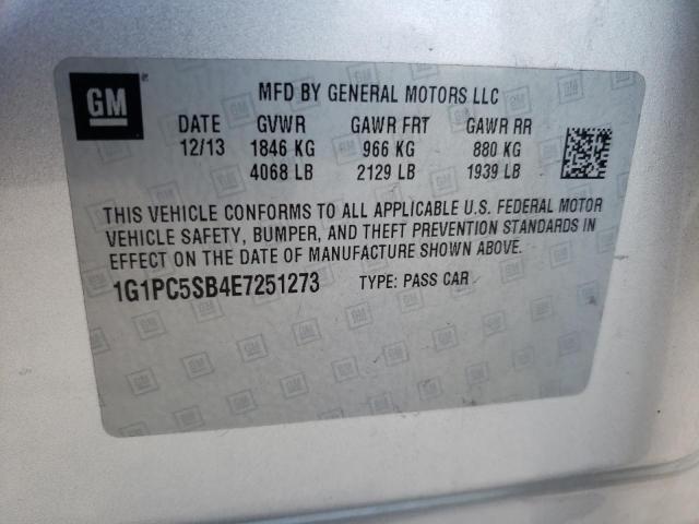 Photo 10 from auction – 2014 CHEVROLET CRUZE LT with VIN 1G1PC5SB4E7251273