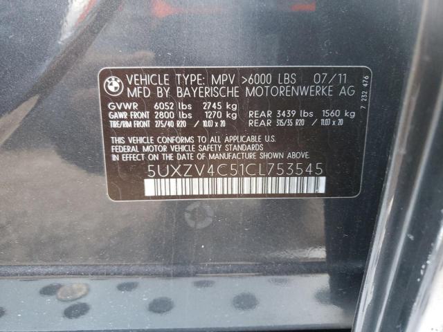 Photo 10 from auction – 2012 BMW X5 XDRIVE3 with VIN 5UXZV4C51CL753545