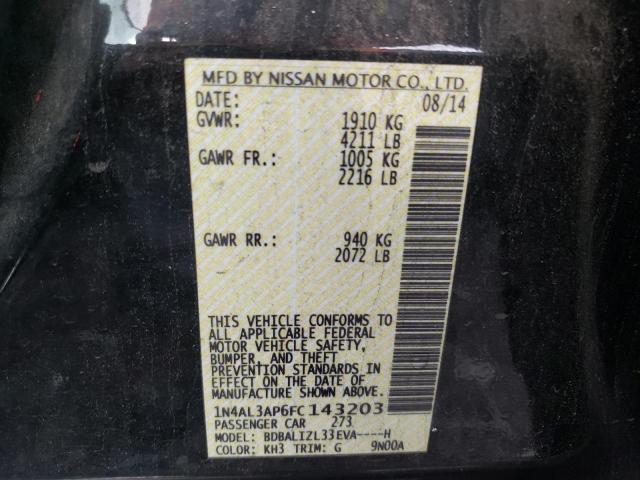 Photo 10 from auction – 2015 NISSAN ALTIMA 2.5 with VIN 1N4AL3AP6FC143203