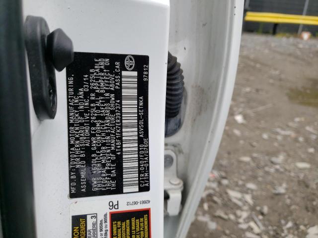 Photo 10 from auction – 2014 TOYOTA CAMRY L with VIN 4T4BF1FK7ER397374