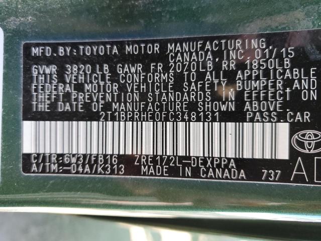Photo 10 from auction – 2015 TOYOTA COROLLA EC with VIN 2T1BPRHE0FC348131