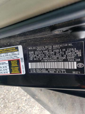 Photo 10 from auction – 2011 TOYOTA CAMRY SE with VIN 4T1BK3EK8BU627907