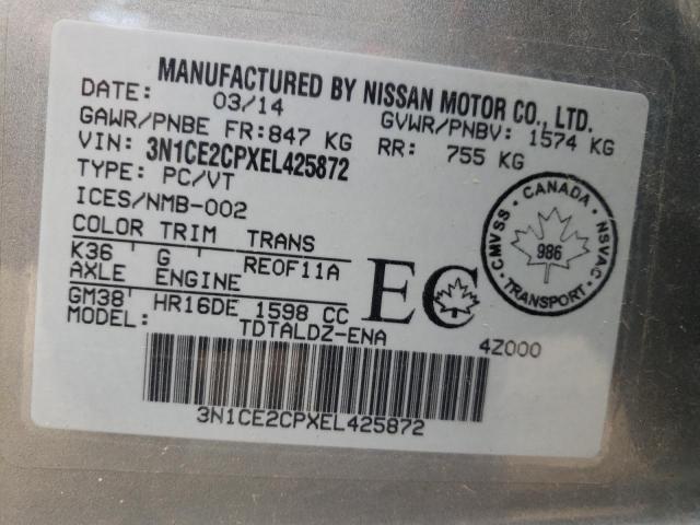 Photo 10 from auction – 2014 NISSAN VERSA NOTE with VIN 3N1CE2CPXEL425872