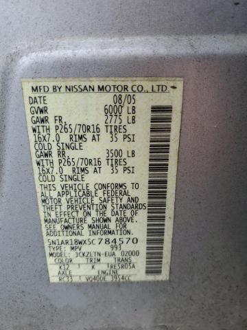Photo 10 from auction – 2005 NISSAN PATHFINDER with VIN 5N1AR18WX5C784570