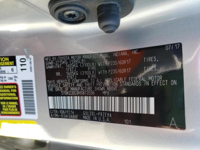 Photo 10 from auction – 2017 TOYOTA SIENNA LE with VIN 5TDKZ3DC8HS873556
