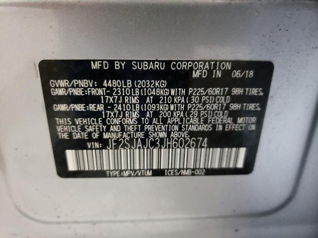 Photo 10 from auction – 2018 SUBARU FORESTER 2 with VIN JF2SJAJC3JH602674