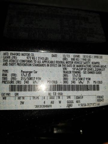 Photo 10 from auction – 2014 FORD FOCUS SE with VIN 1FADP3F29EL226637