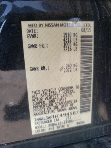 Photo 10 from auction – 2015 NISSAN ALTIMA 2.5 with VIN 1N4AL3AP1FC494567