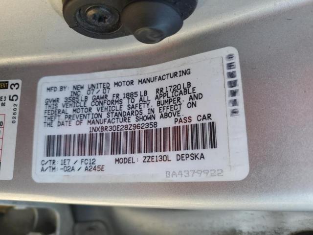 Photo 10 from auction – 2008 TOYOTA COROLLA CE with VIN 1NXBR30E28Z962358