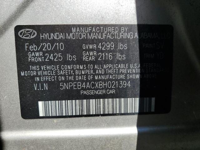 Photo 10 from auction – 2011 HYUNDAI SONATA GLS with VIN 5NPEB4ACXBH021394