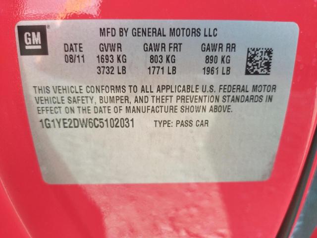 Photo 10 from auction – 2012 CHEVROLET CORVETTE with VIN 1G1YE2DW6C5102031