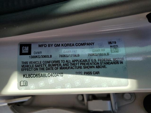 Photo 10 from auction – 2020 CHEVROLET SPARK 1LT with VIN KL8CD6SA8LC403410
