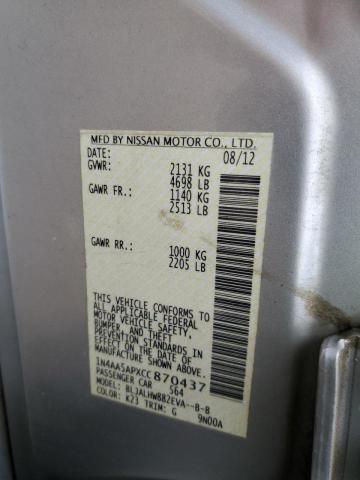 Photo 10 from auction – 2012 NISSAN MAXIMA S with VIN 1N4AA5APXCC870437