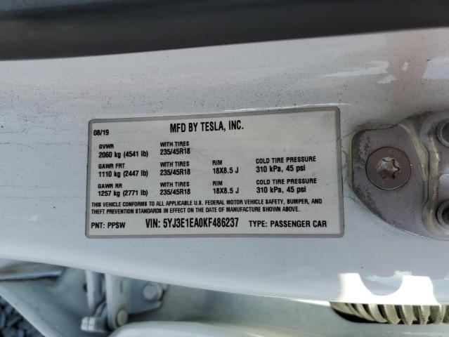 Photo 10 from auction – 2019 TESLA MODEL 3 with VIN 5YJ3E1EA0KF486237