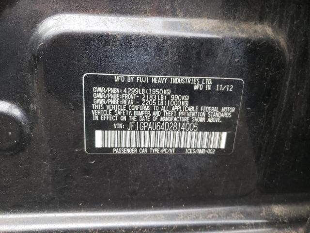 Photo 10 from auction – 2013 SUBARU IMPREZA SP with VIN JF1GPAU64D2814005