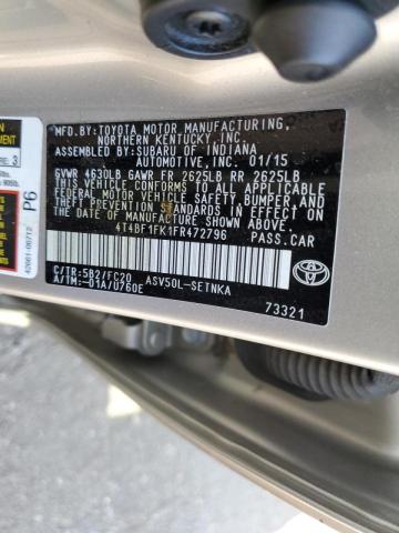 Photo 10 from auction – 2015 TOYOTA CAMRY LE with VIN 4T4BF1FK1FR472796
