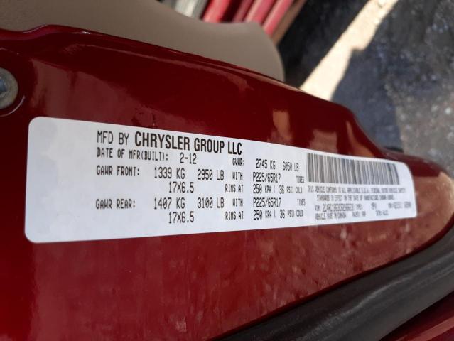 Photo 10 from auction – 2012 CHRYSLER TOWN & COU with VIN 2C4RC1BG3CR266623