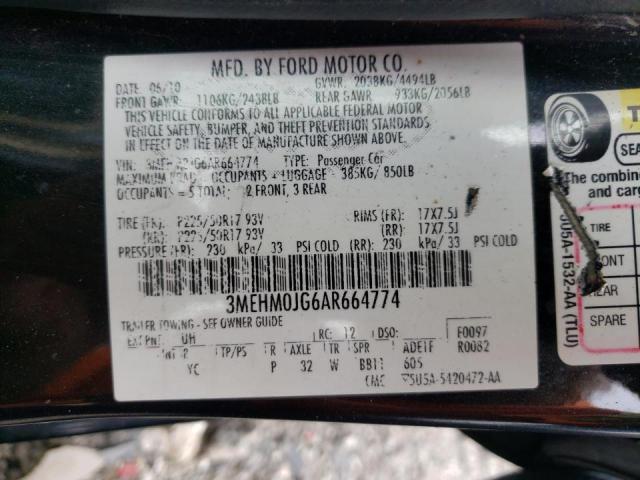 Photo 10 from auction – 2010 MERCURY MILAN PREM with VIN 3MEHM0JG6AR664774