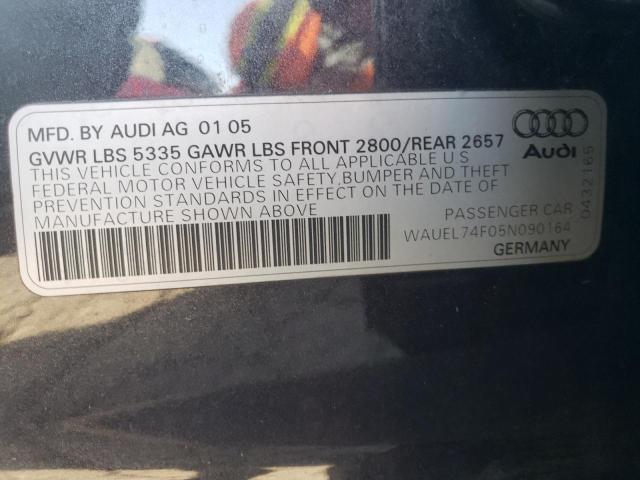 Photo 10 from auction – 2005 AUDI A6 with VIN WAUEL74F05N090164