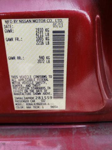 Photo 10 from auction – 2013 NISSAN ALTIMA 2.5 with VIN 1N4AL3AP4DC281559