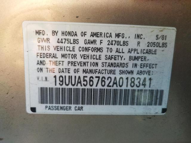 Photo 10 from auction – 2002 ACURA 3.2 TL with VIN 19UUA56762A018341
