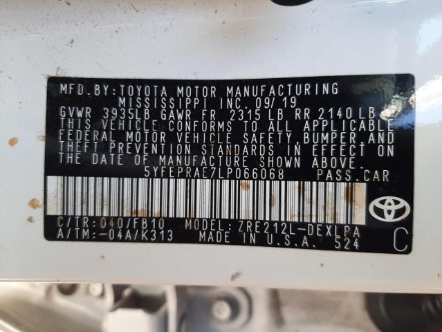 Photo 10 from auction – 2020 TOYOTA COROLLA LE with VIN 5YFEPRAE7LP066068