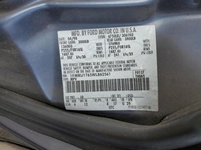 Photo 10 from auction – 1998 FORD EXPEDITION with VIN 1FMRU1765WLB62561