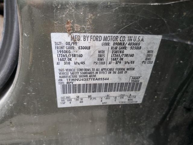 Photo 10 from auction – 2000 FORD EXCURSION with VIN 1FMNU43S7YEA05544