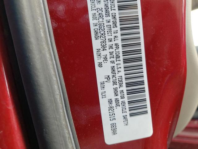 Photo 10 from auction – 2012 CHRYSLER TOWN & COU with VIN 2C4RC1GG2CR278304